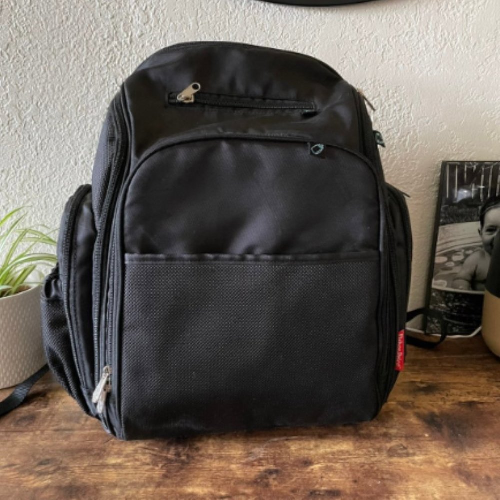 Fisher-Price Kaden Diaper Backpack baby diaper bag Black Blue